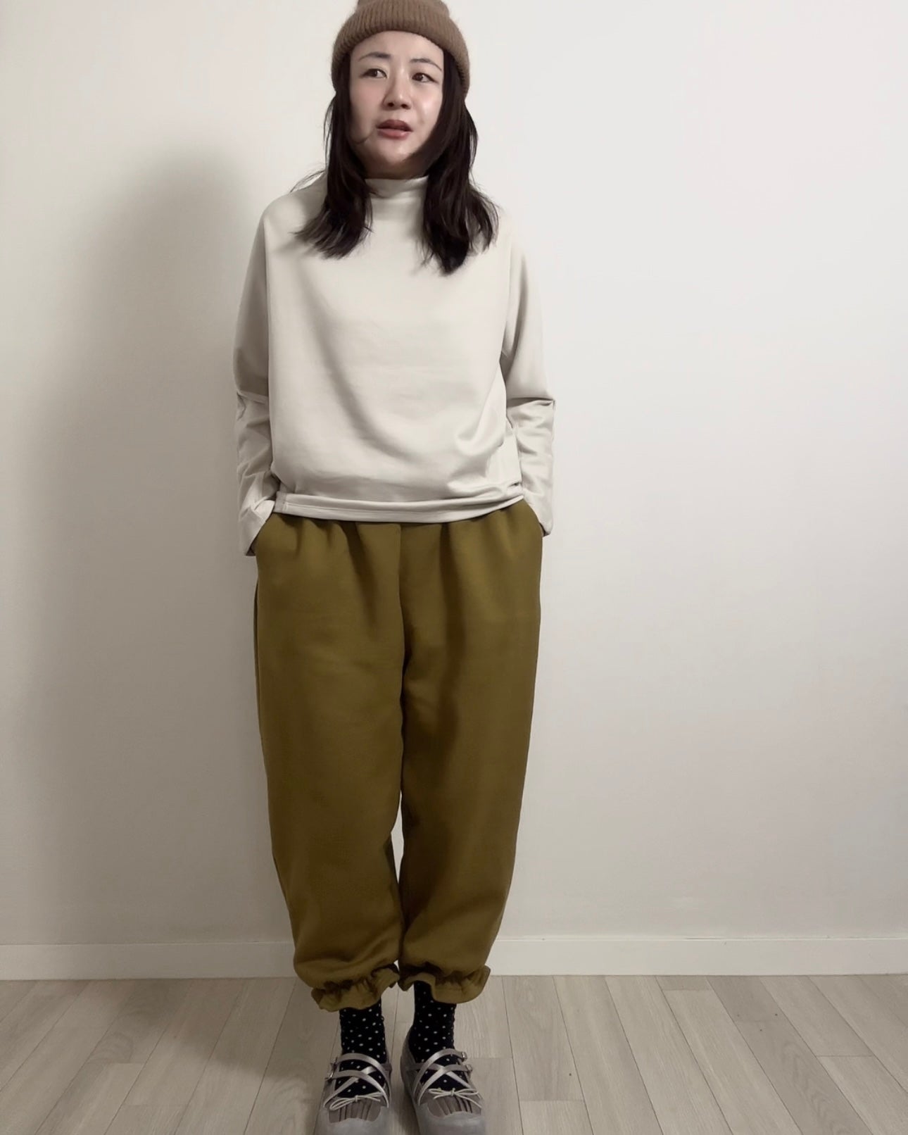 束腳Ruffle運動褲/橄欖