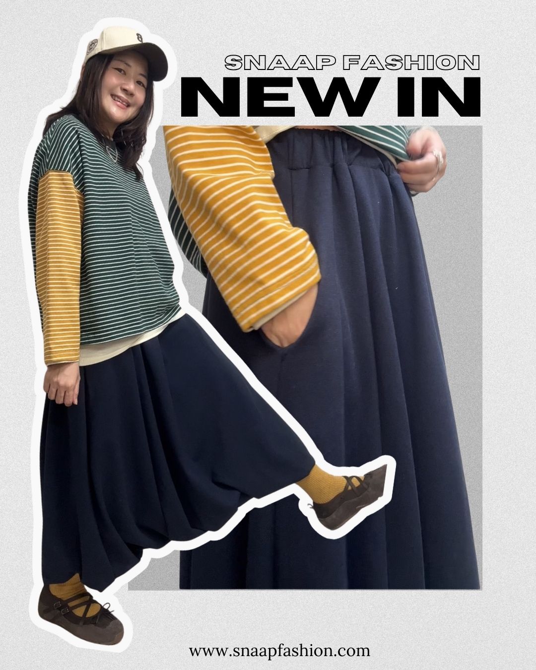 泡泡腳針織裙/深藍