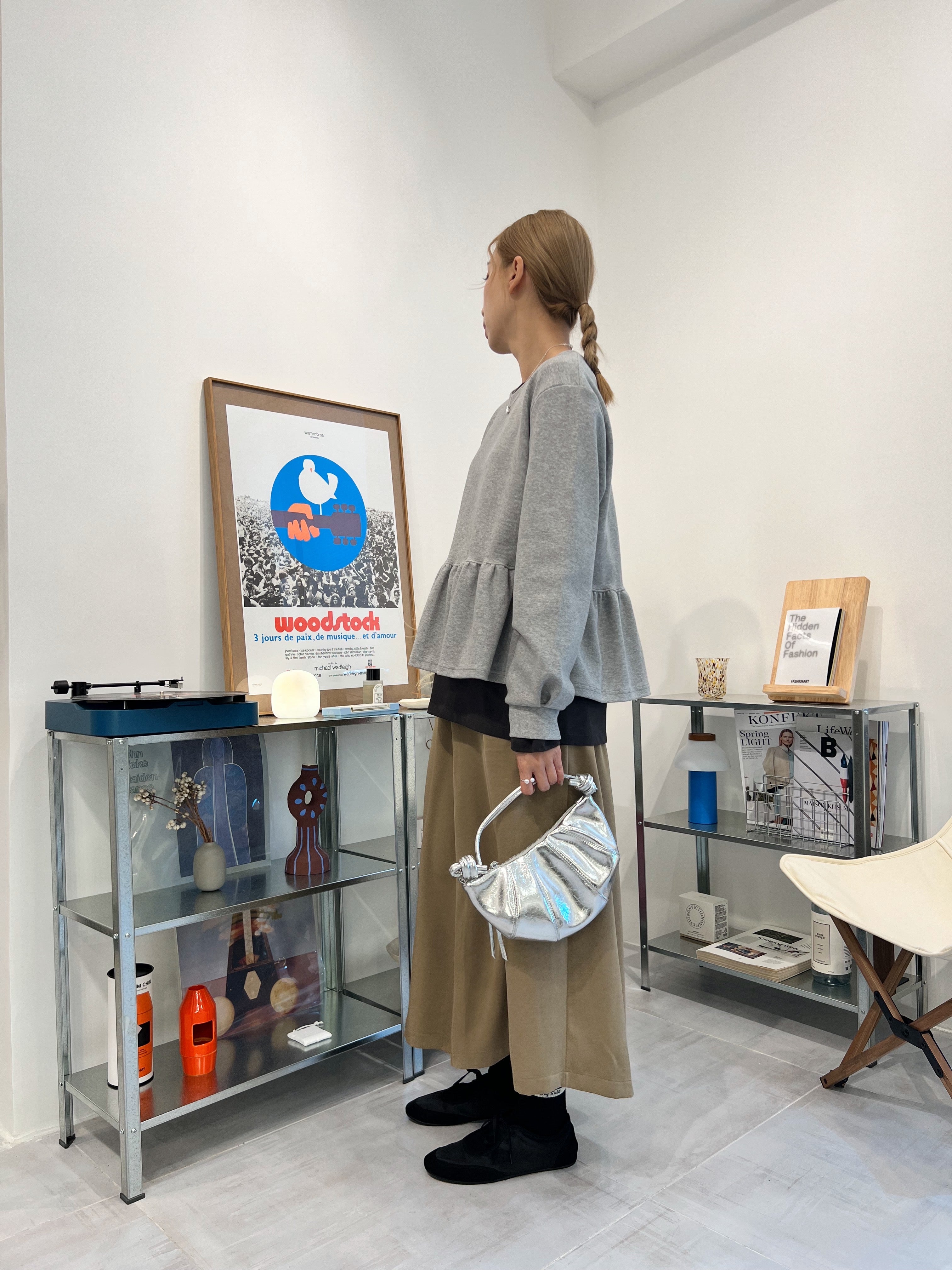 Ruffle衫腳T-shirt/灰