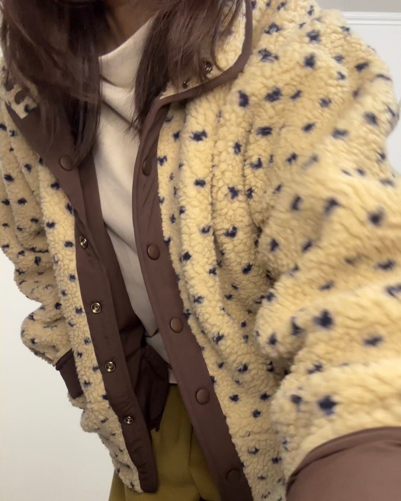 雙面點點外套/深啡+杏