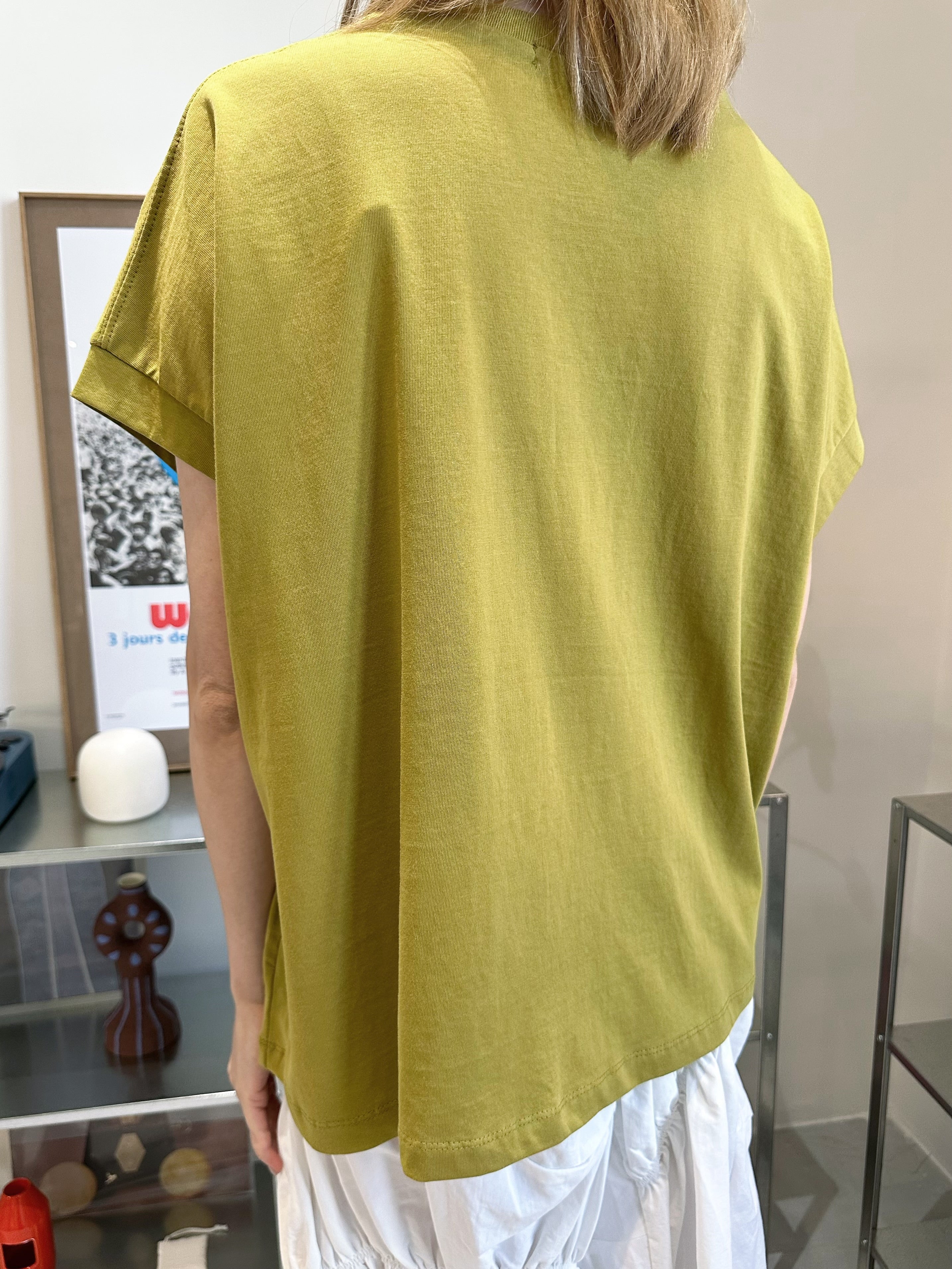 (訂貨:15工作天)口袋Boxy Tee/綠茶