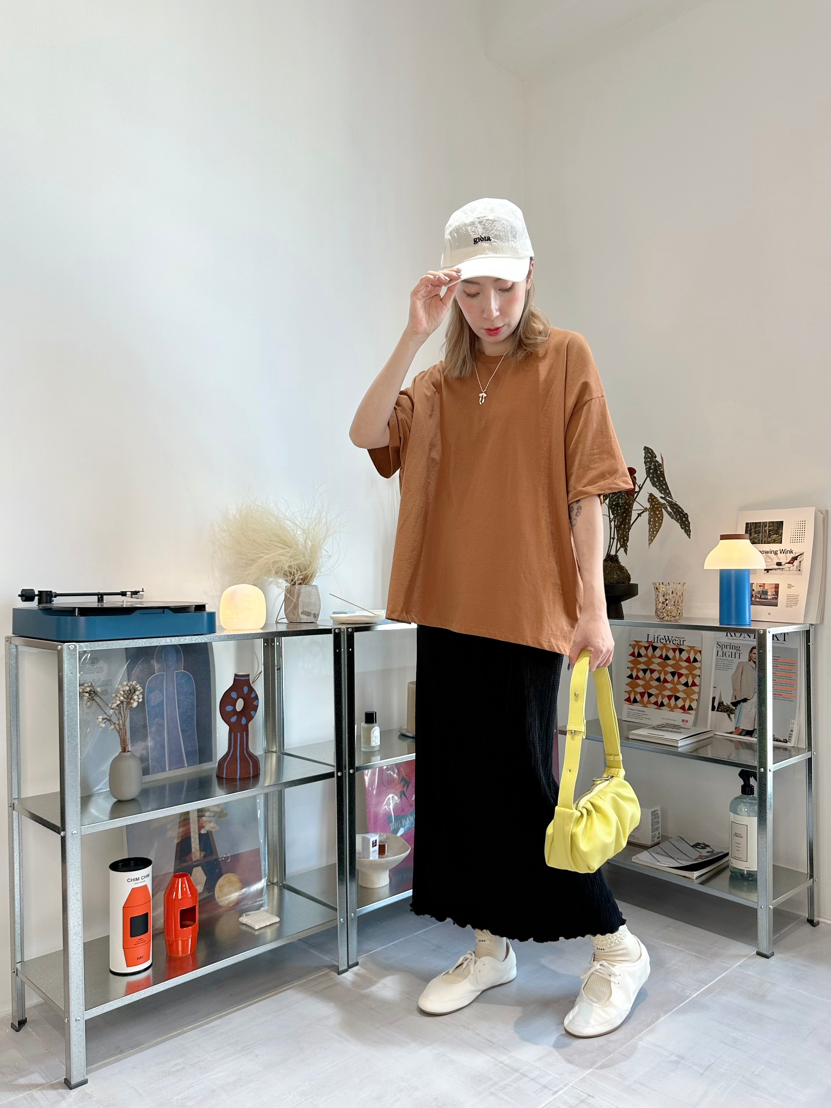(訂貨:15工作天)壓褶直身裙/黑
