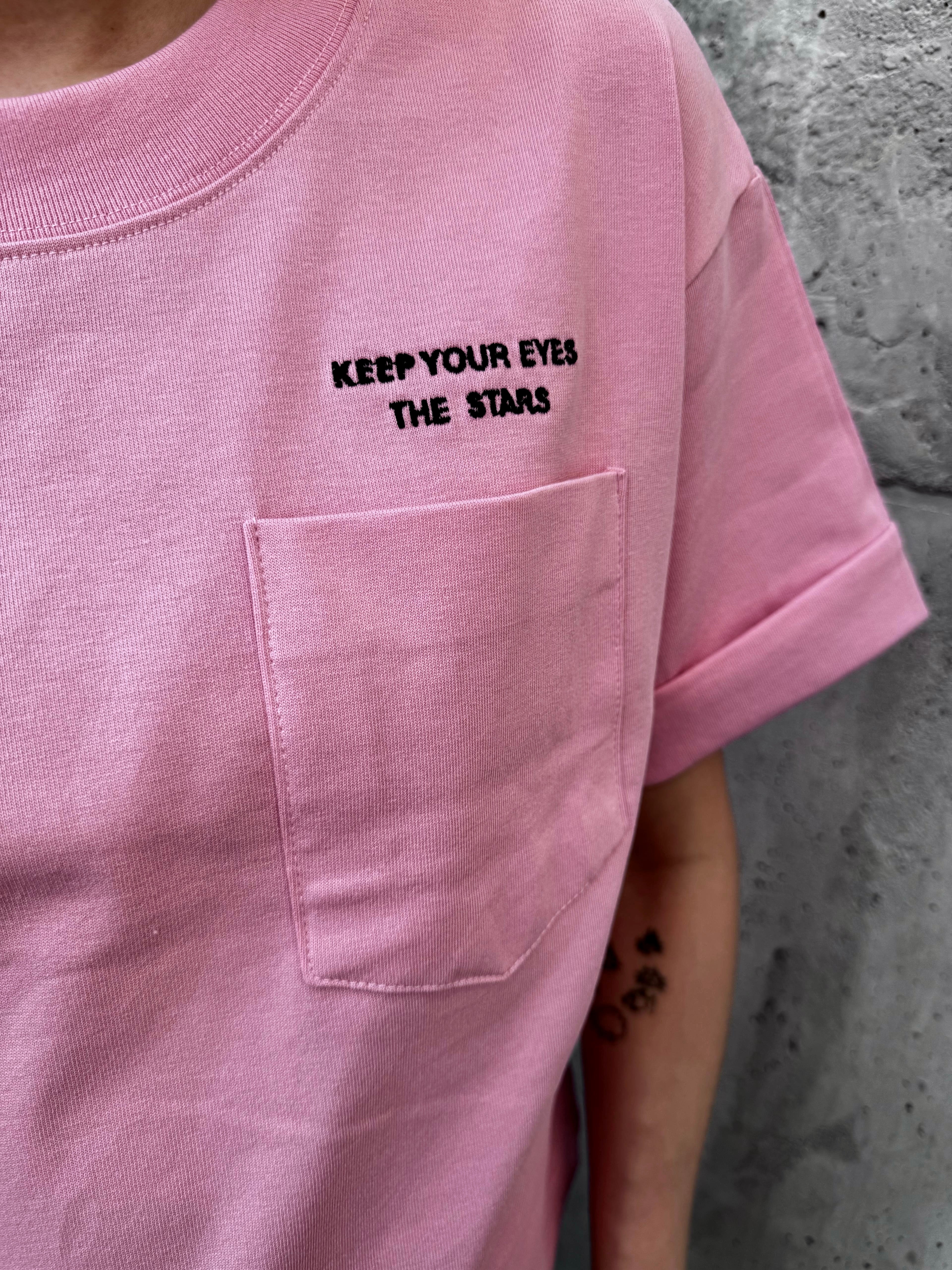短身繡字Tee/粉紅