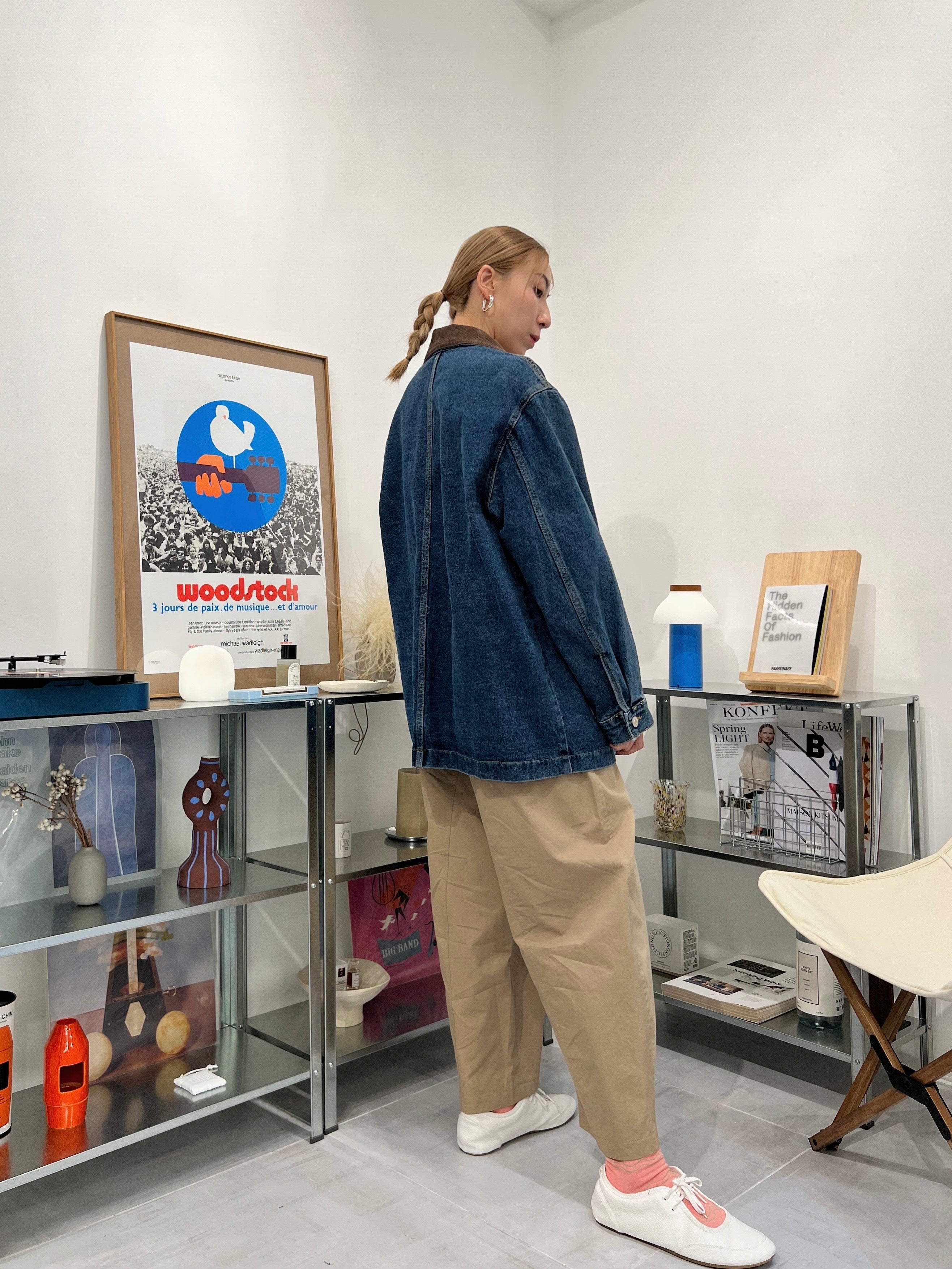 大袋薄身taper褲/杏