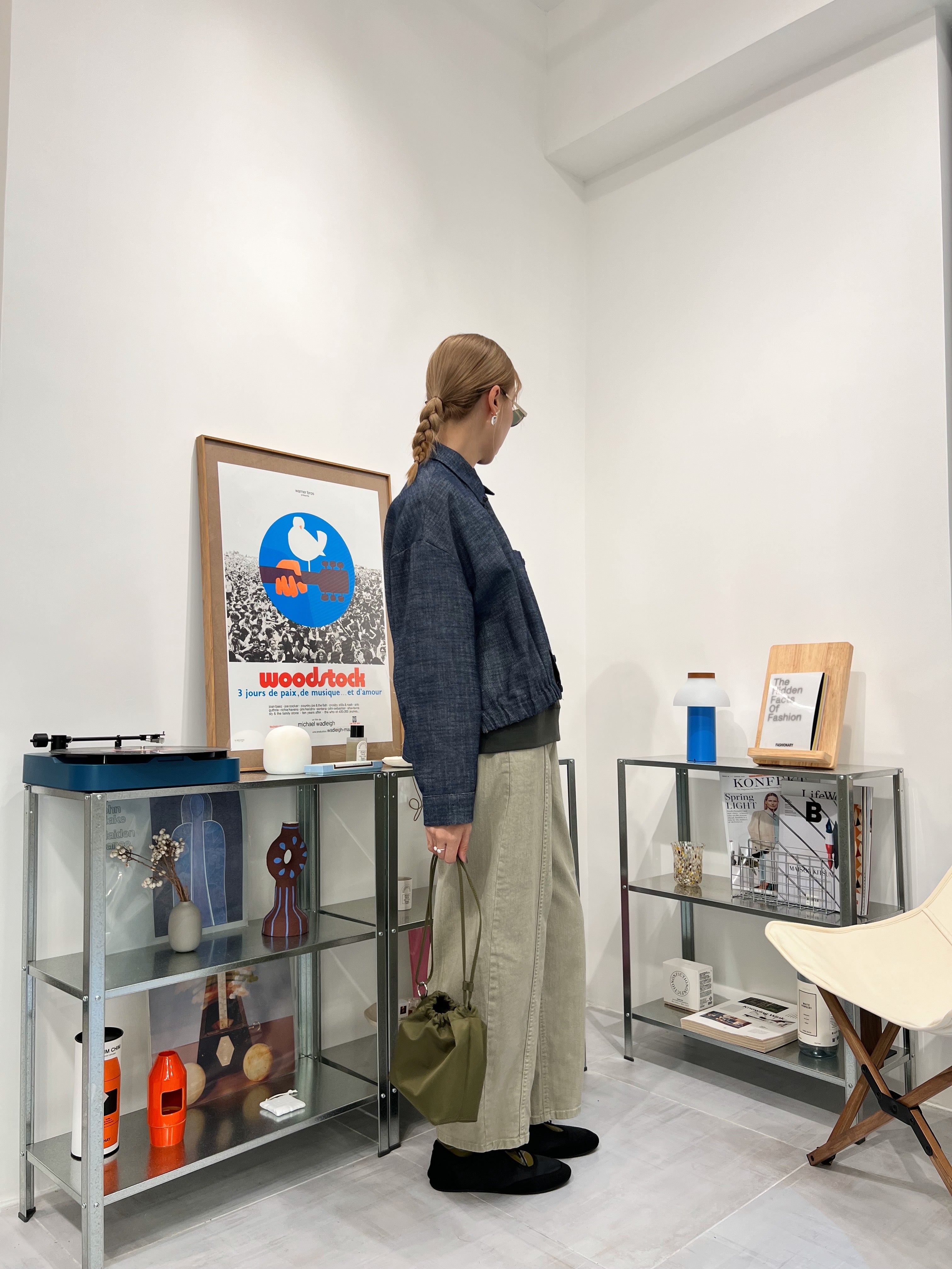 束腳牛仔薄外套/藍