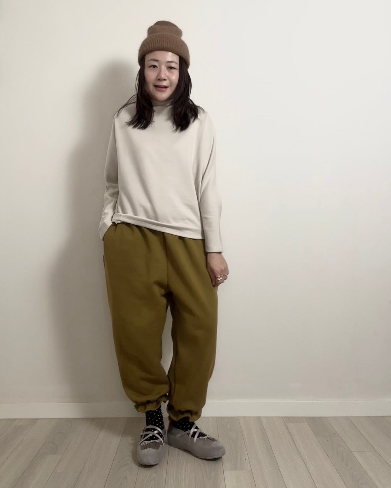 束腳Ruffle運動褲/橄欖