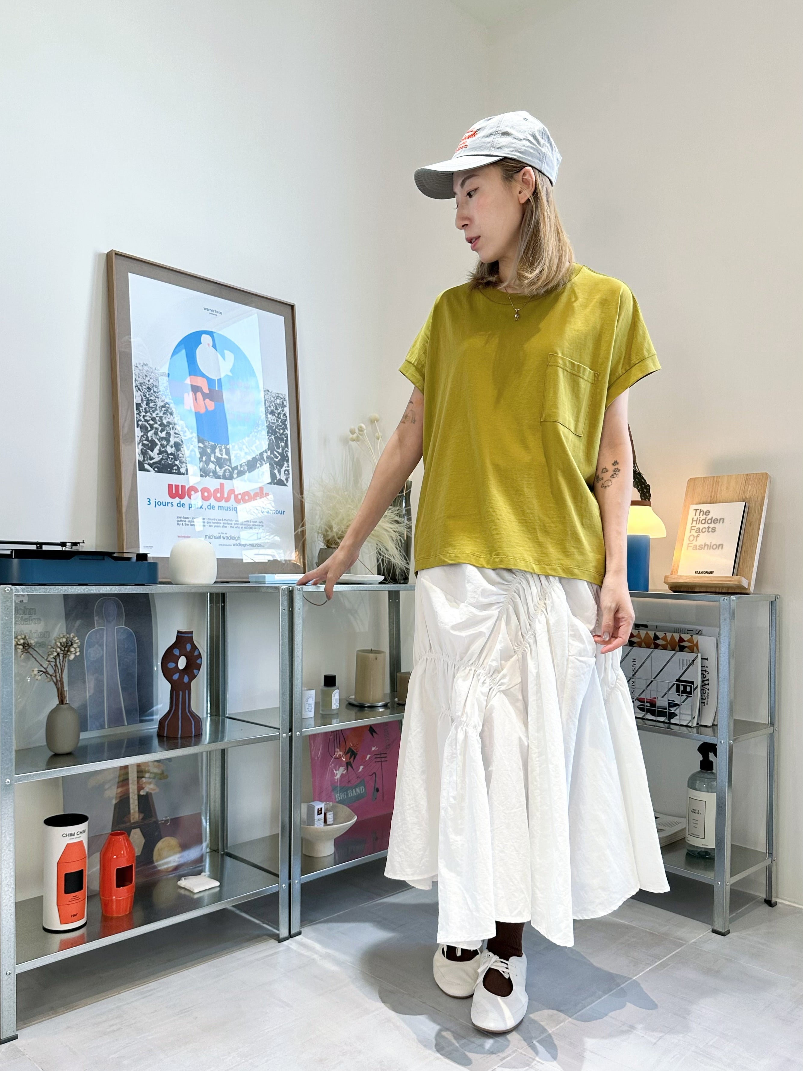(訂貨:15工作天)口袋Boxy Tee/綠茶
