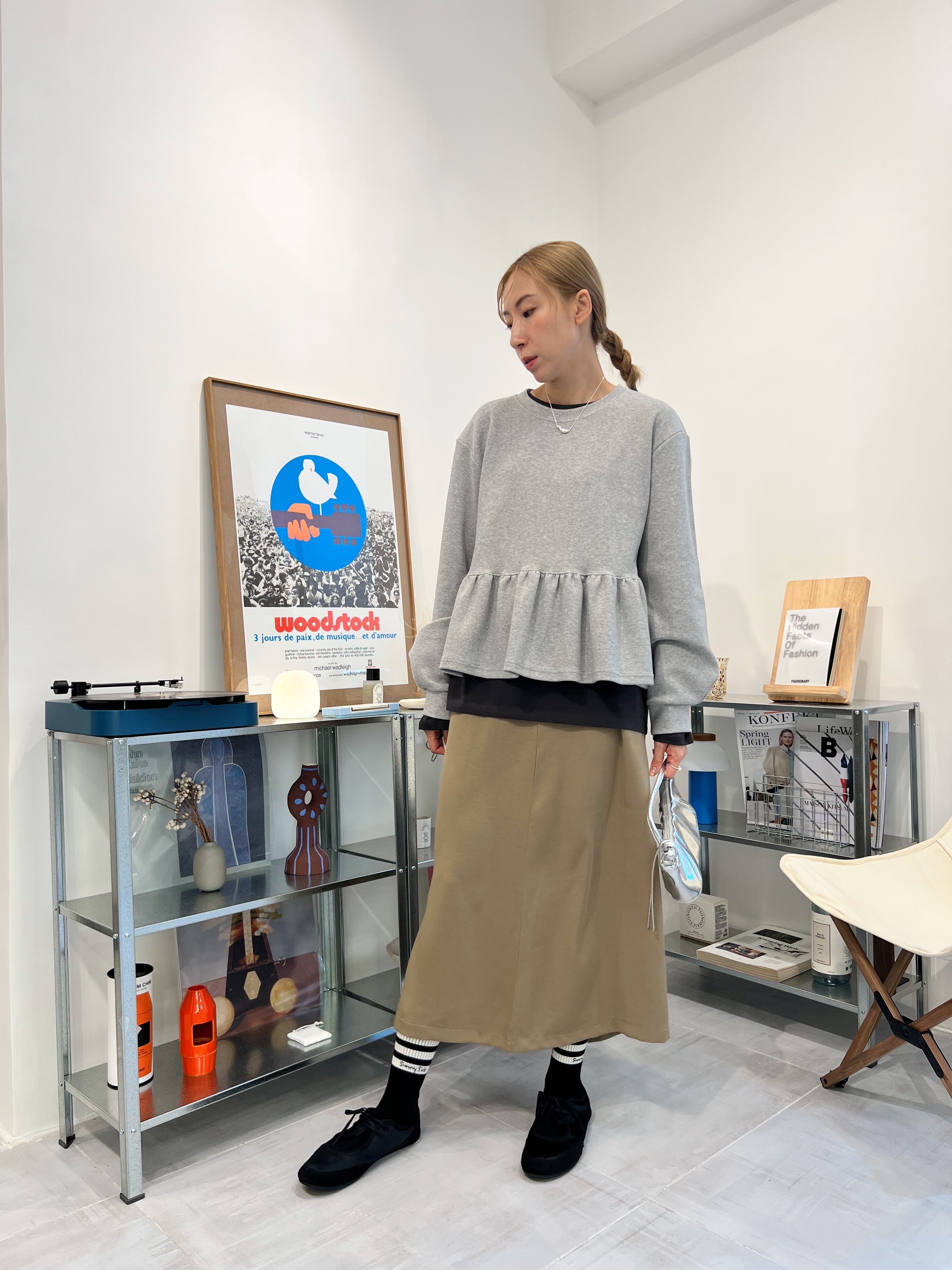 長身T-shirt/碳灰