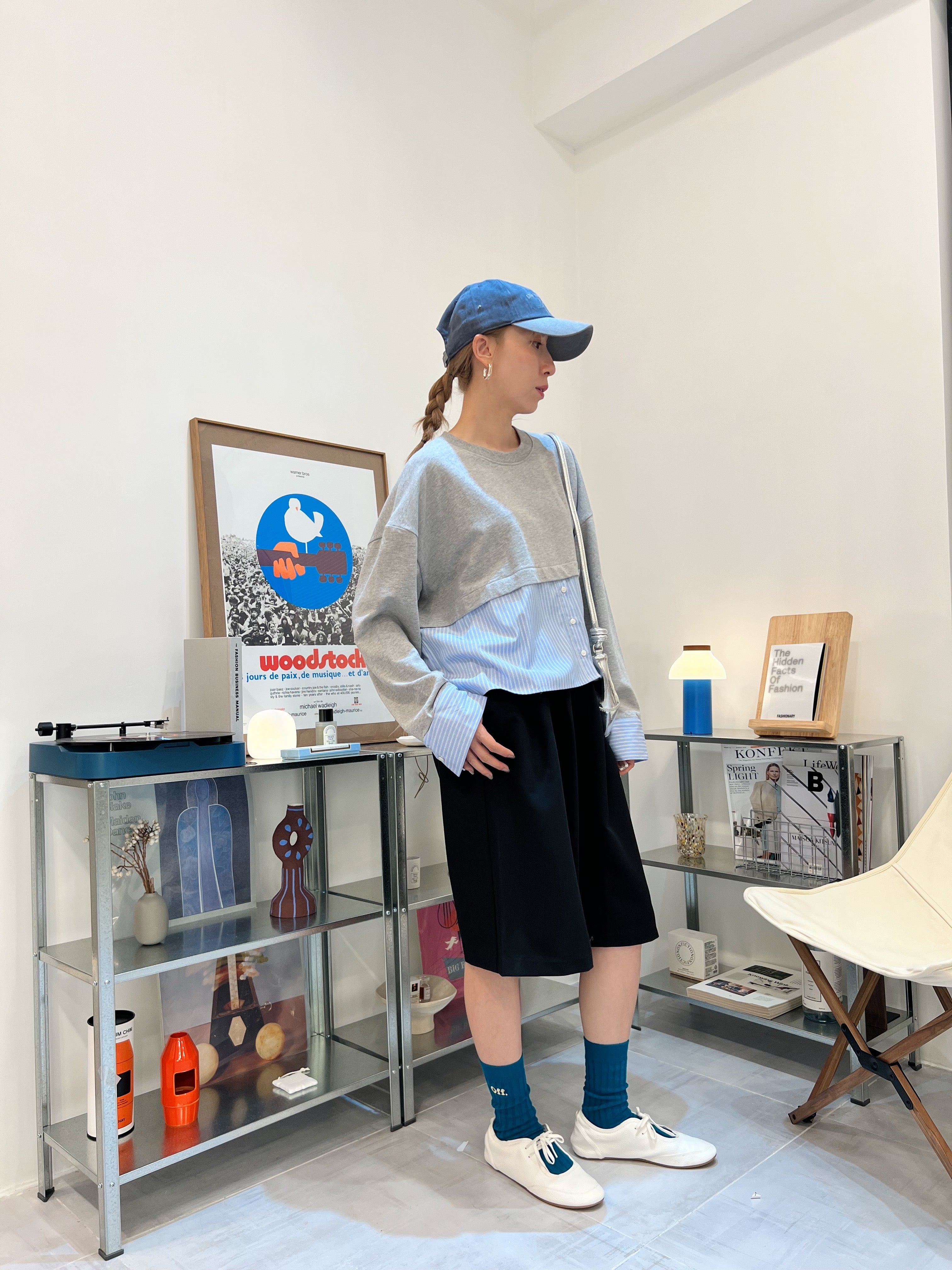 下半條子薄衛衣/灰