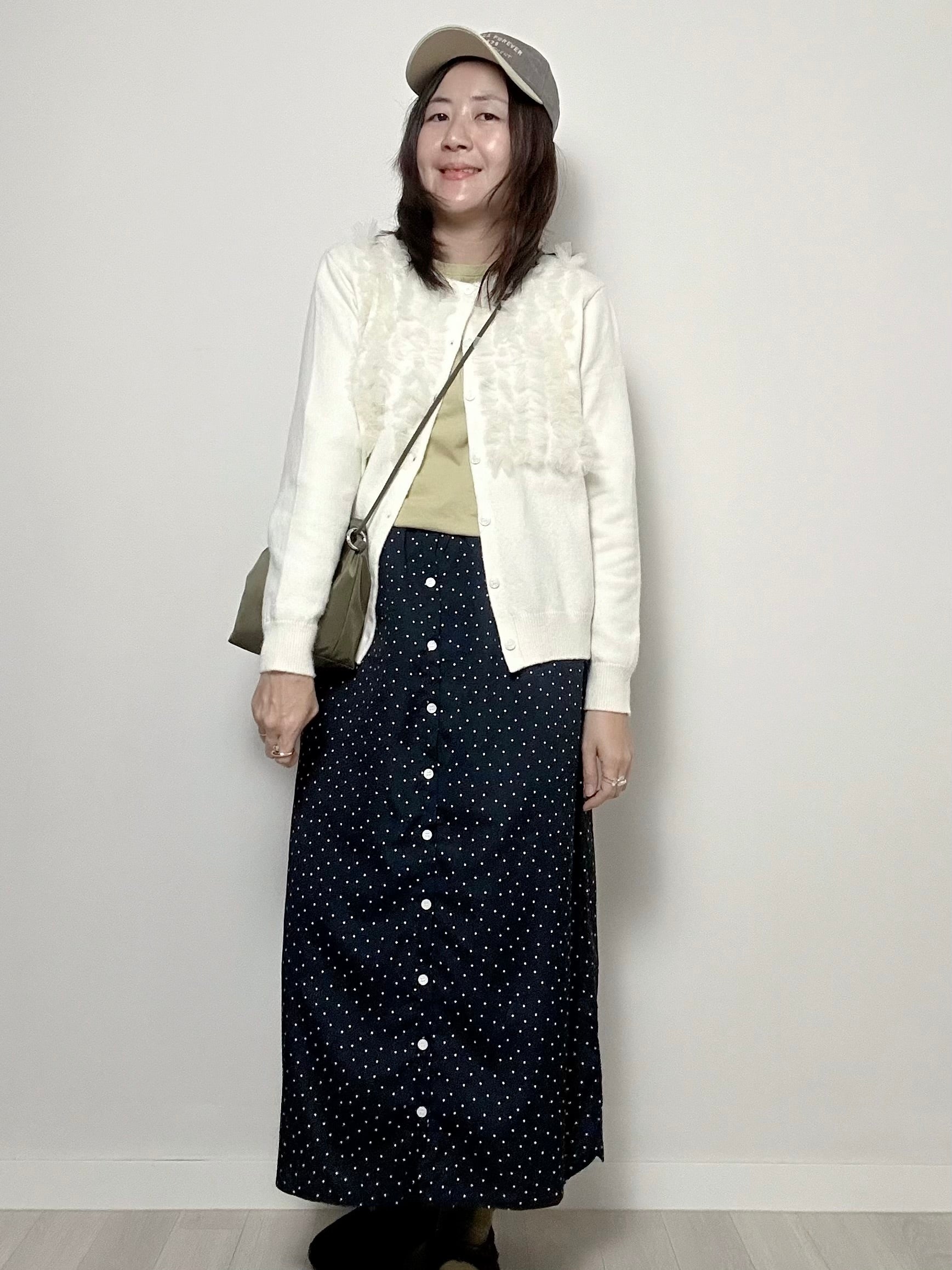 紗紗ruffle cardigan/白