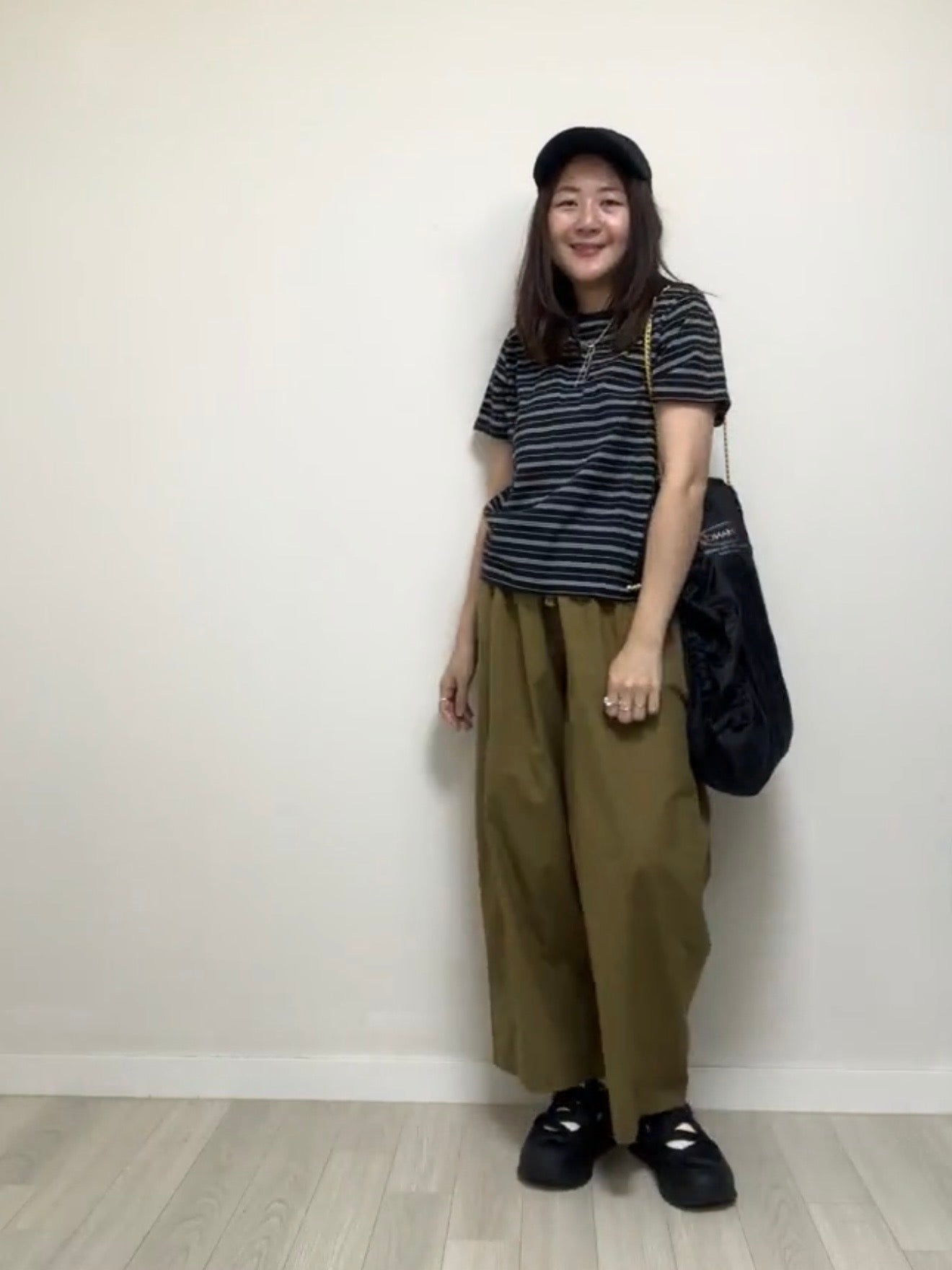 橡根腰Taper褲/啡