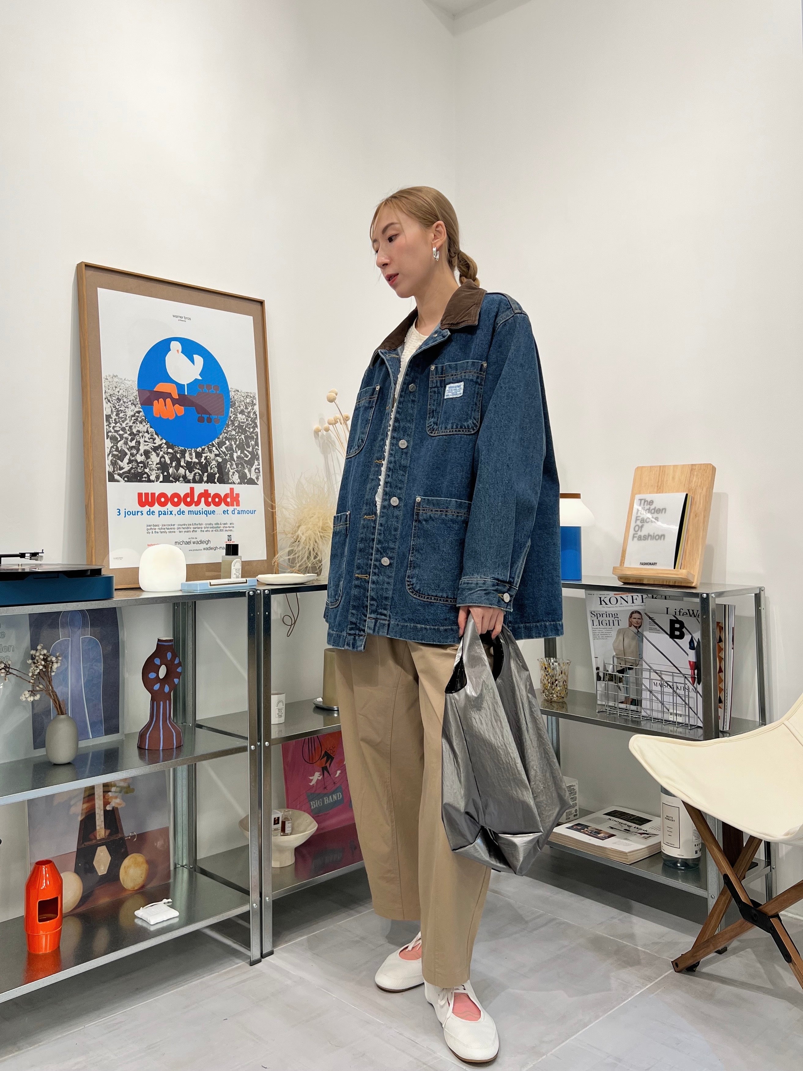 大袋薄身taper褲/杏