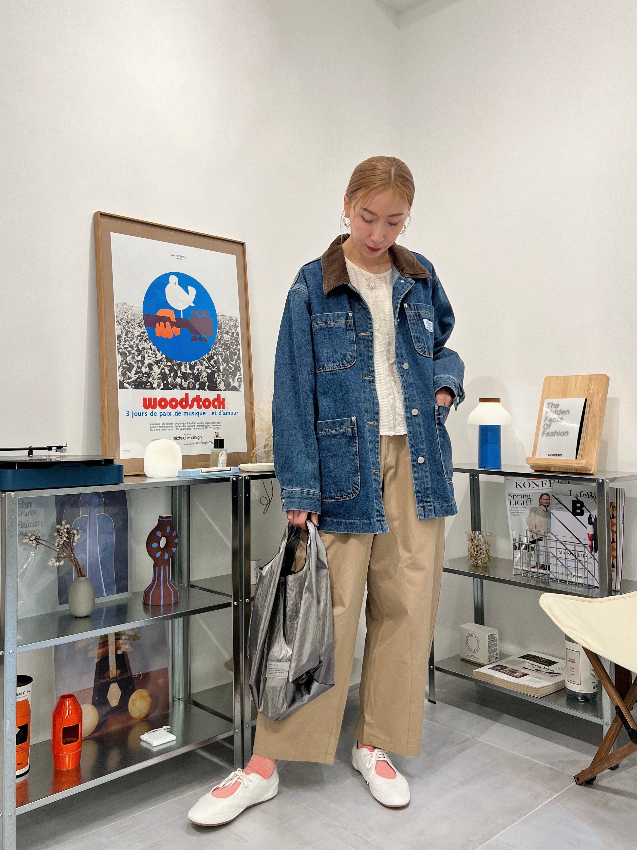 大袋薄身taper褲/杏