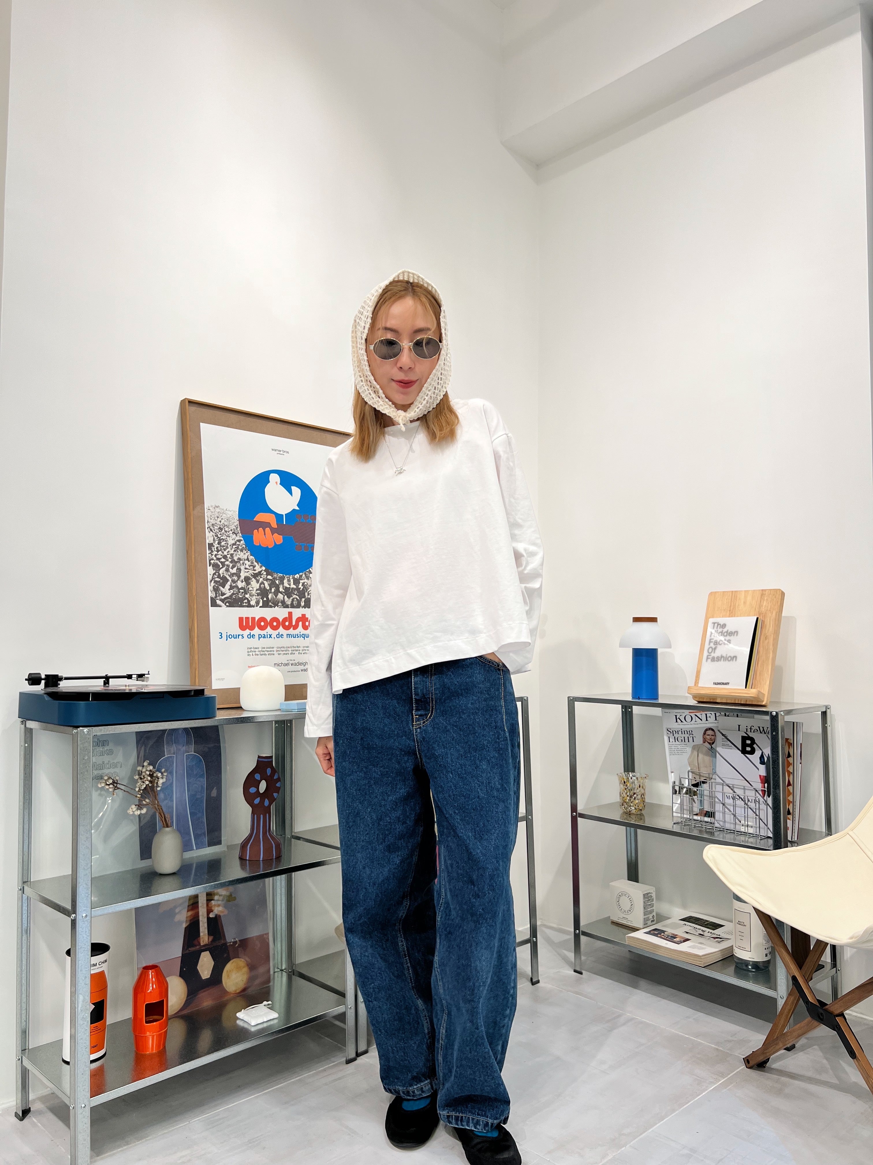 衫腳梯型T-shirt/白