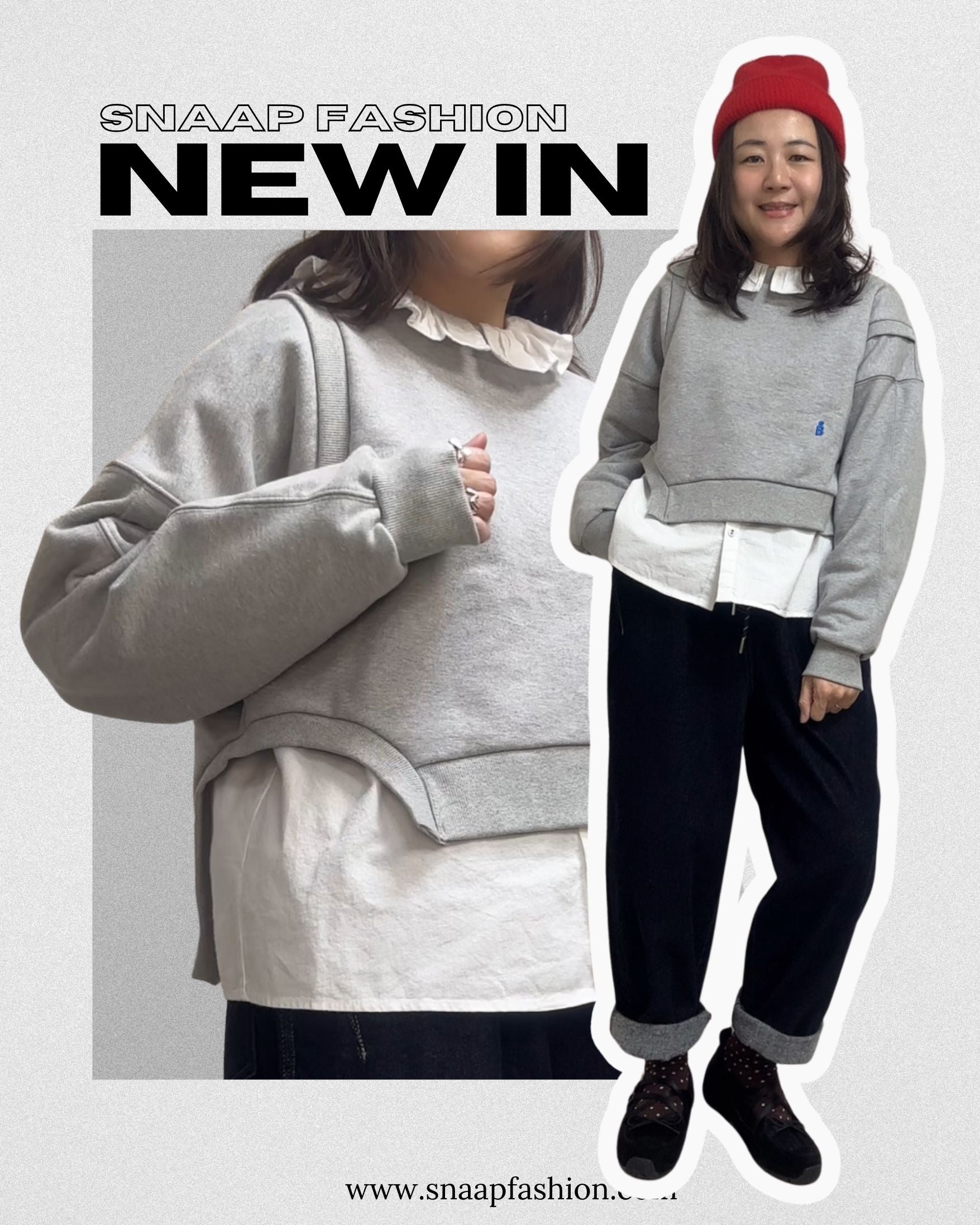 不對稱衛衣/灰
