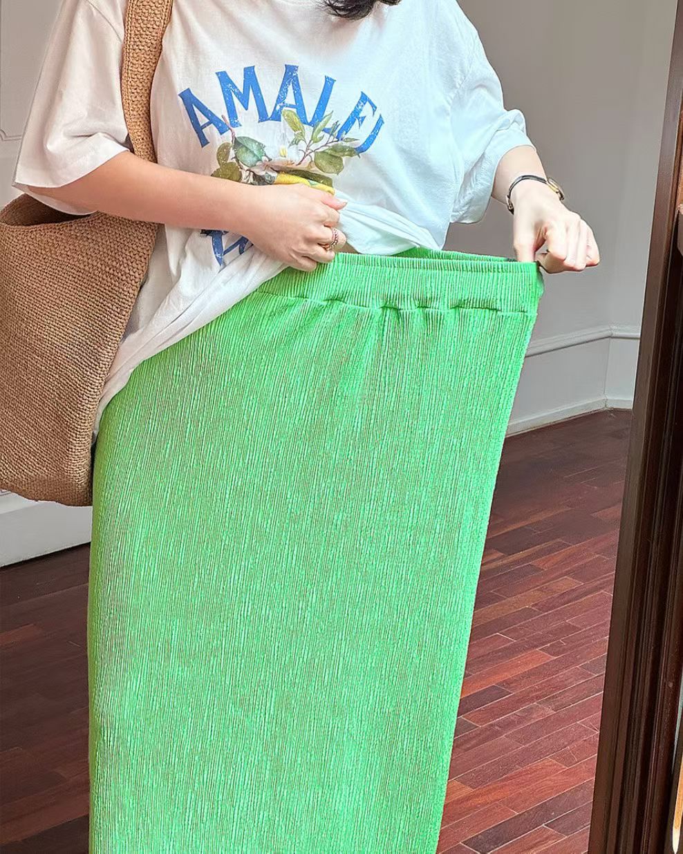 壓褶木耳腳直身裙/其他7色