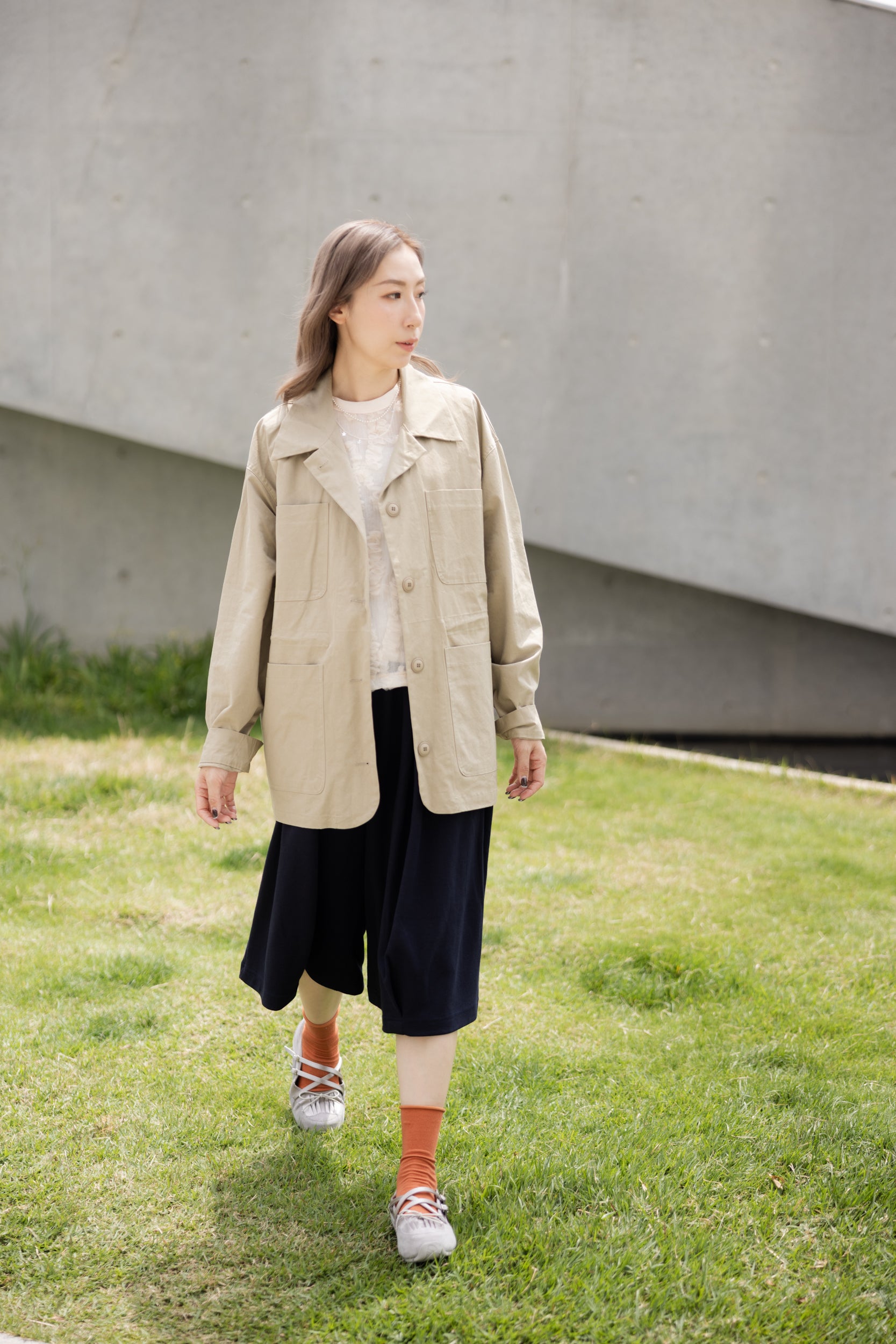 高質靚料及膝褲/深藍