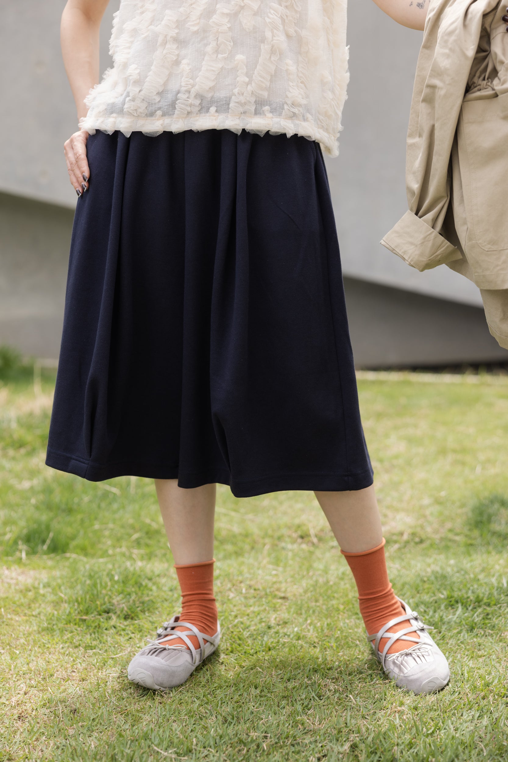 高質靚料及膝褲/深藍