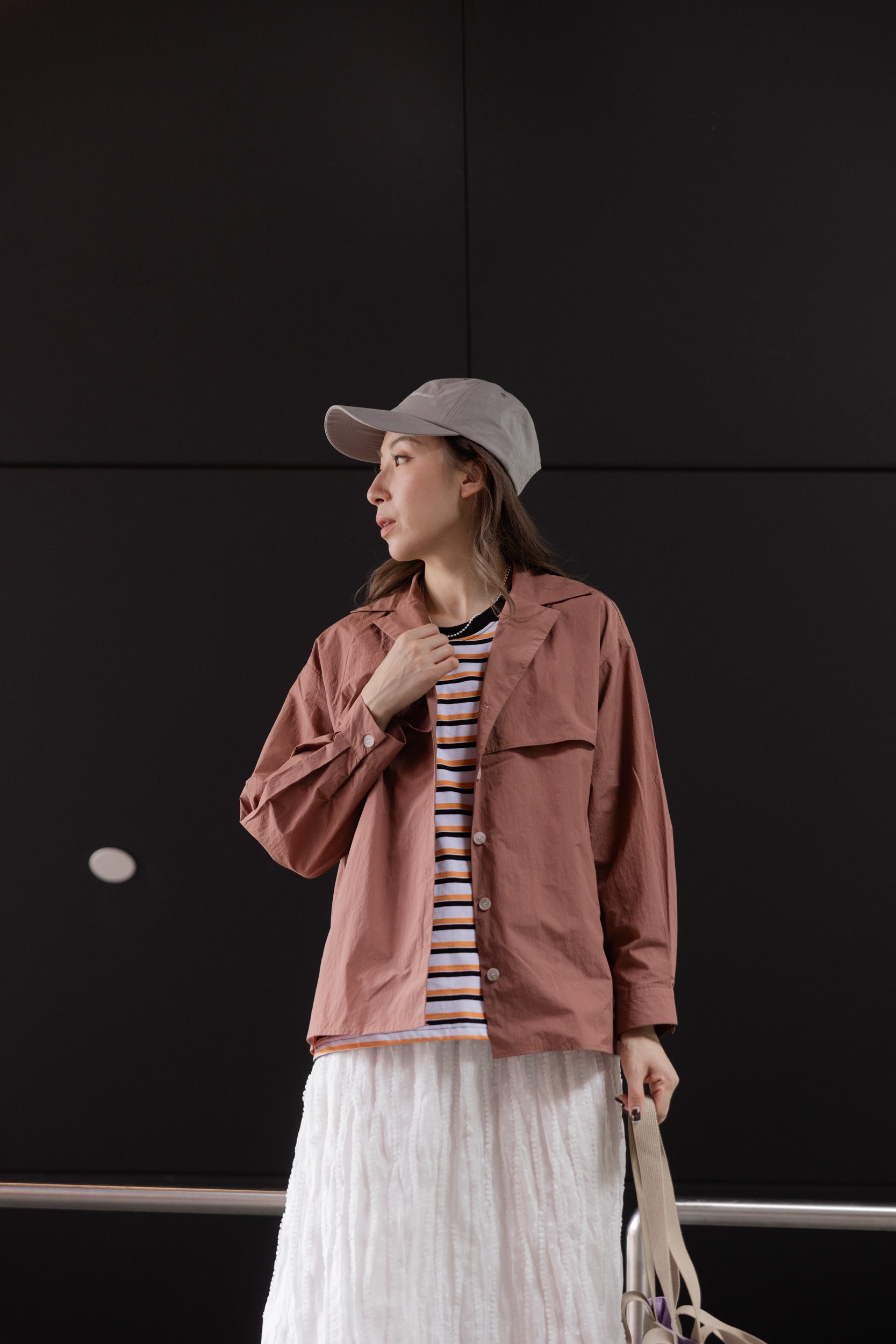 Double-Flap薄外套/粉紅