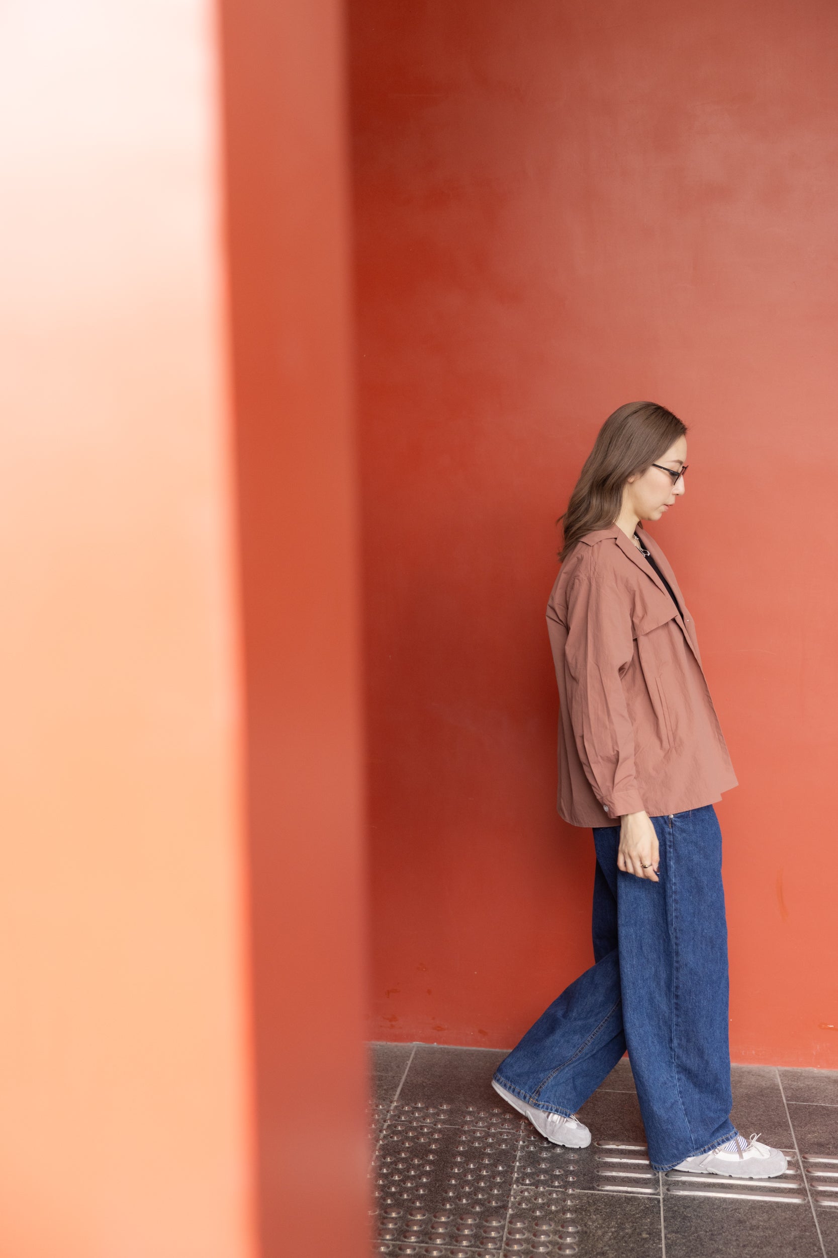 Double-Flap薄外套/粉紅