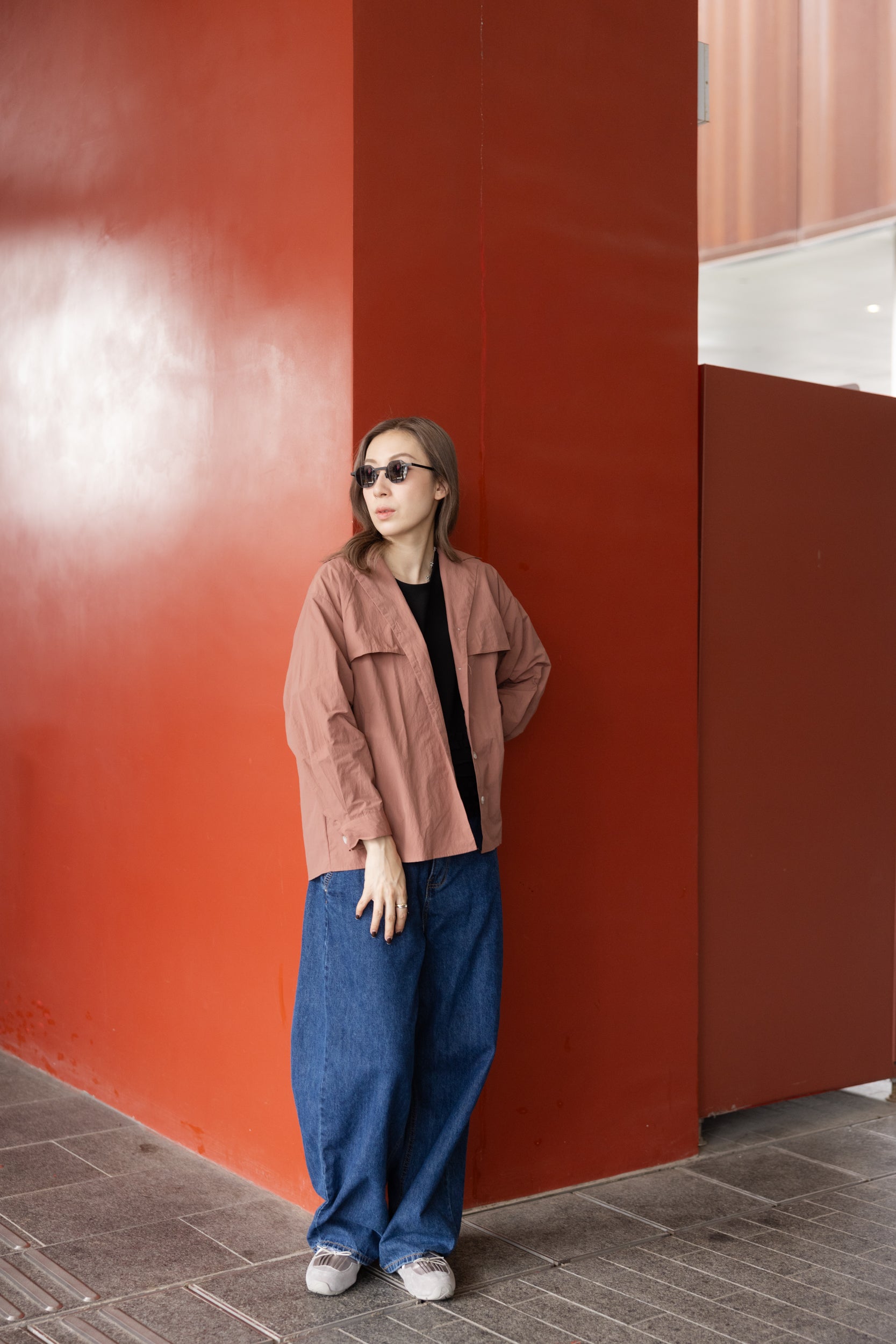 Double-Flap薄外套/粉紅