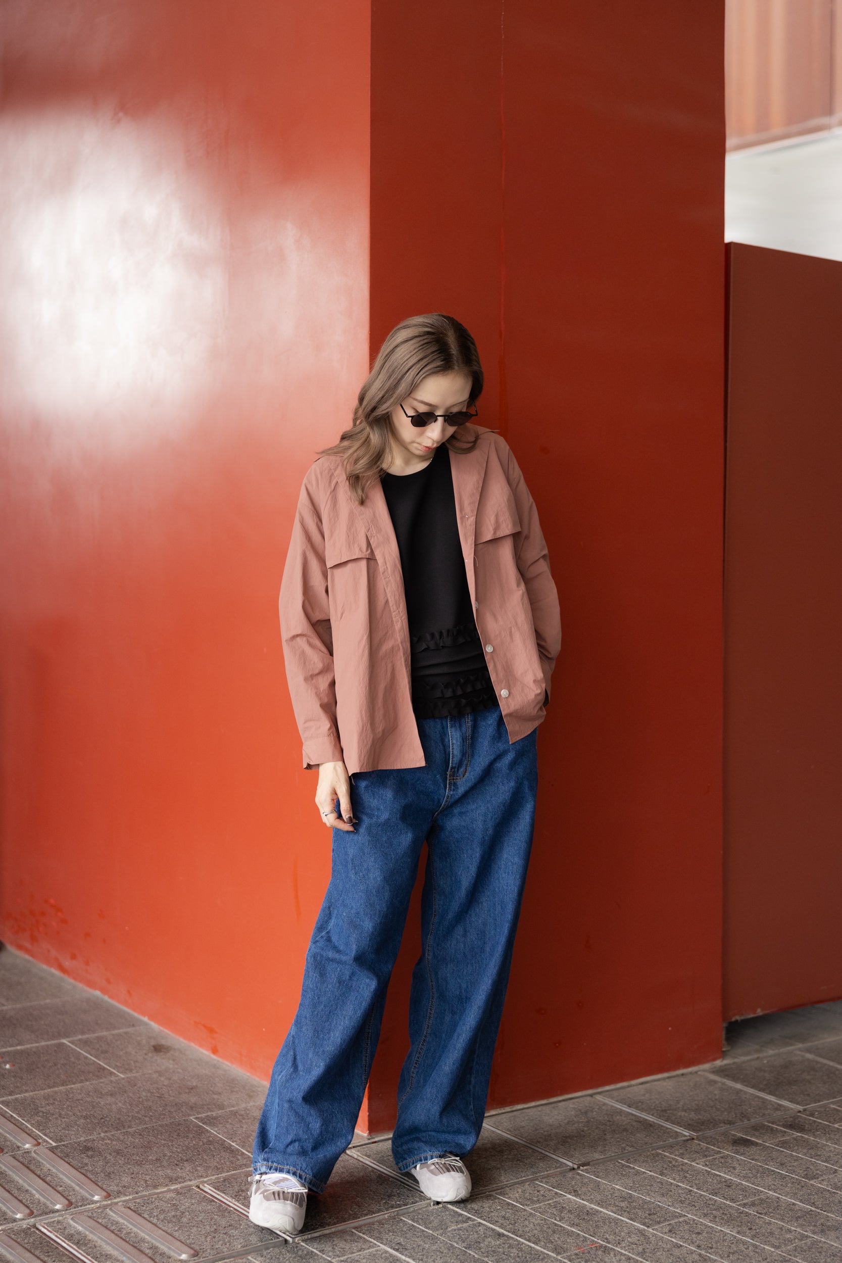 Double-Flap薄外套/粉紅