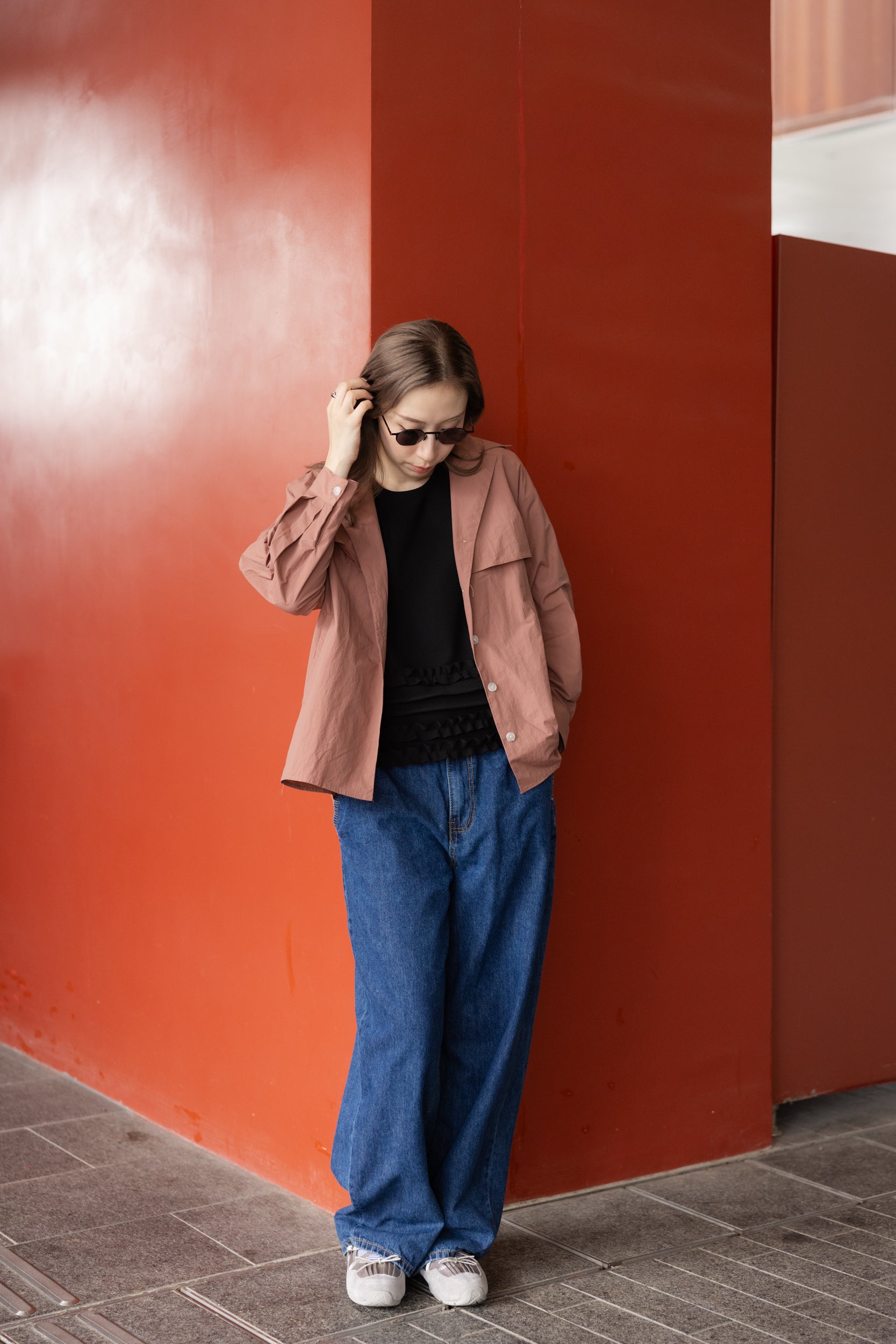 薄身牛仔褲/藍 (size M/L)