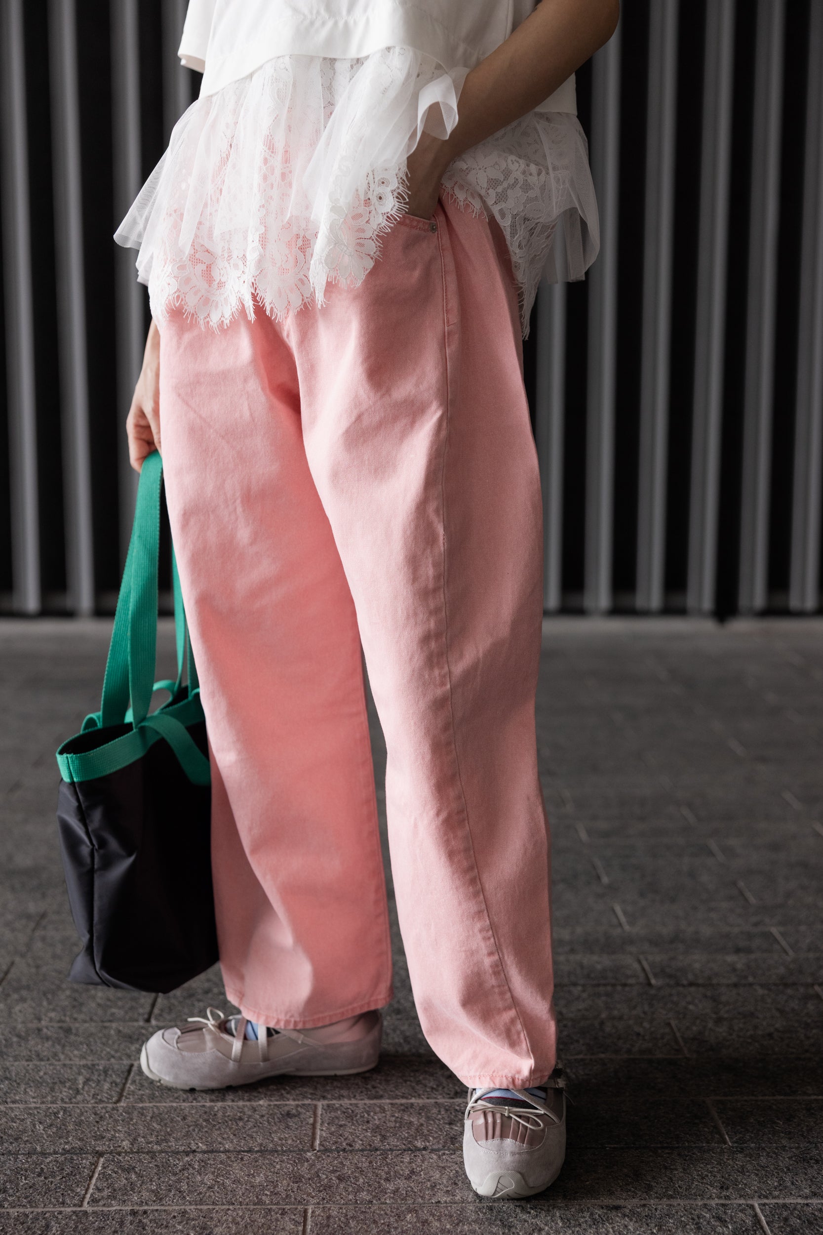 薄身顏色牛仔褲/粉紅