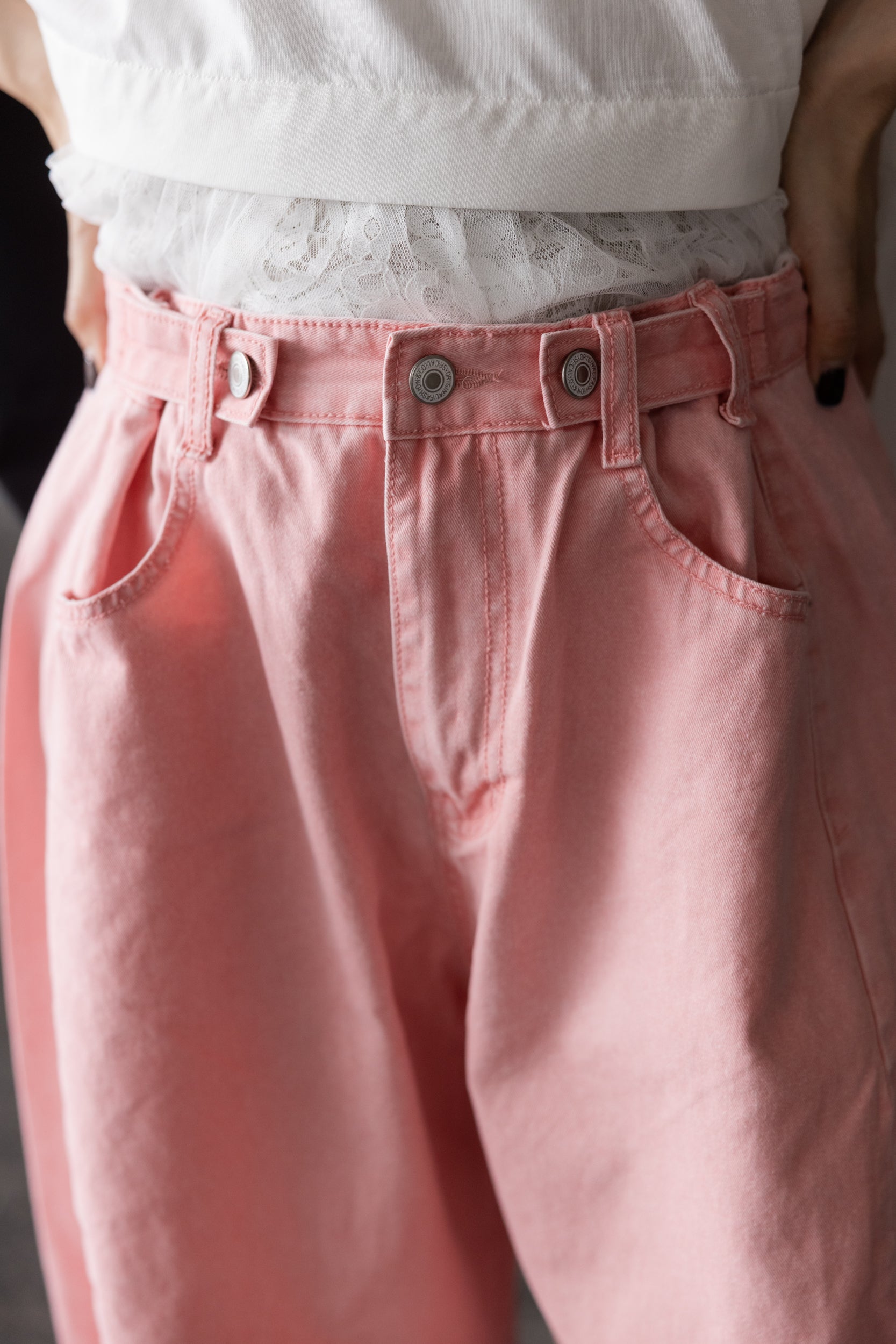 薄身顏色牛仔褲/粉紅