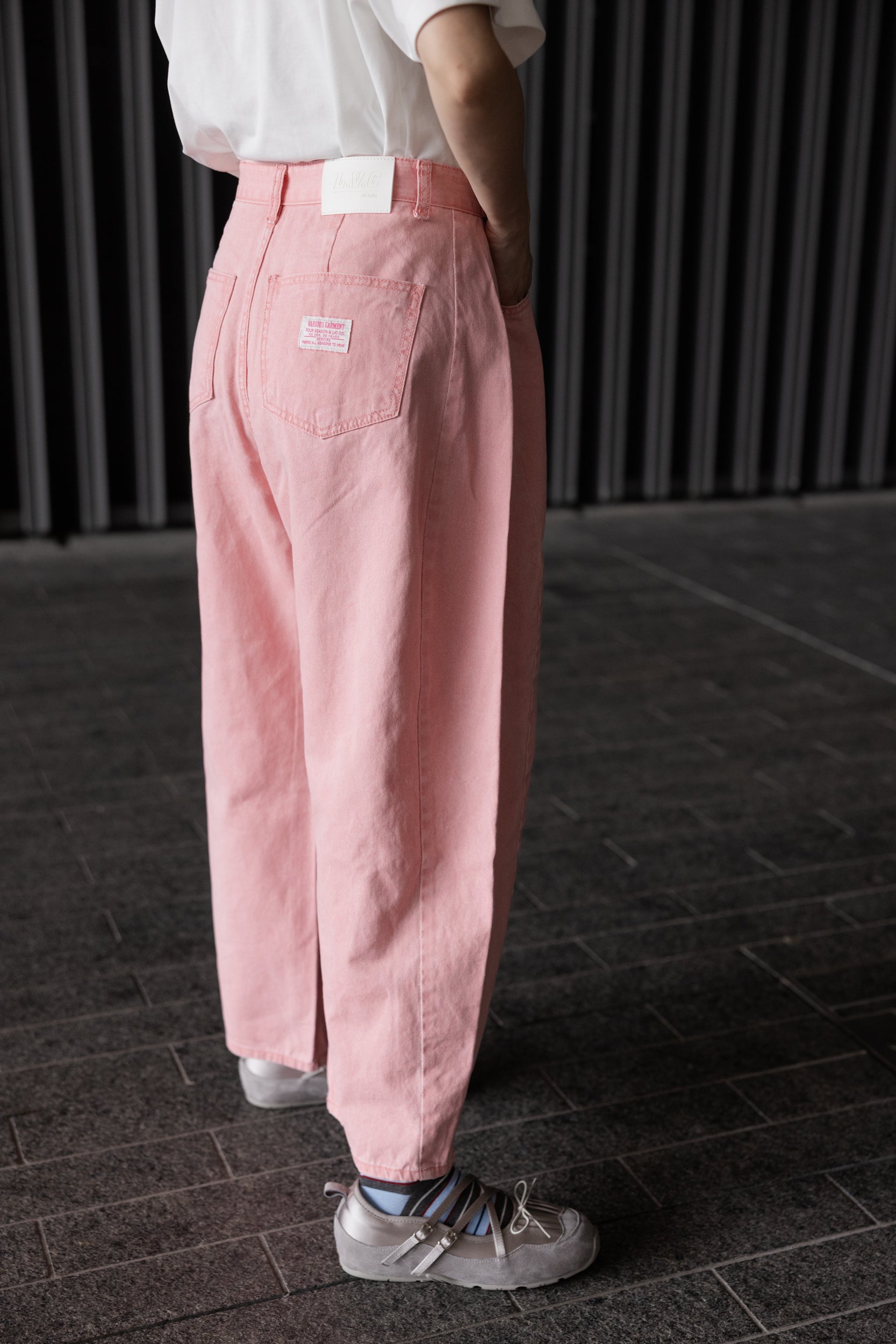 薄身顏色牛仔褲/粉紅