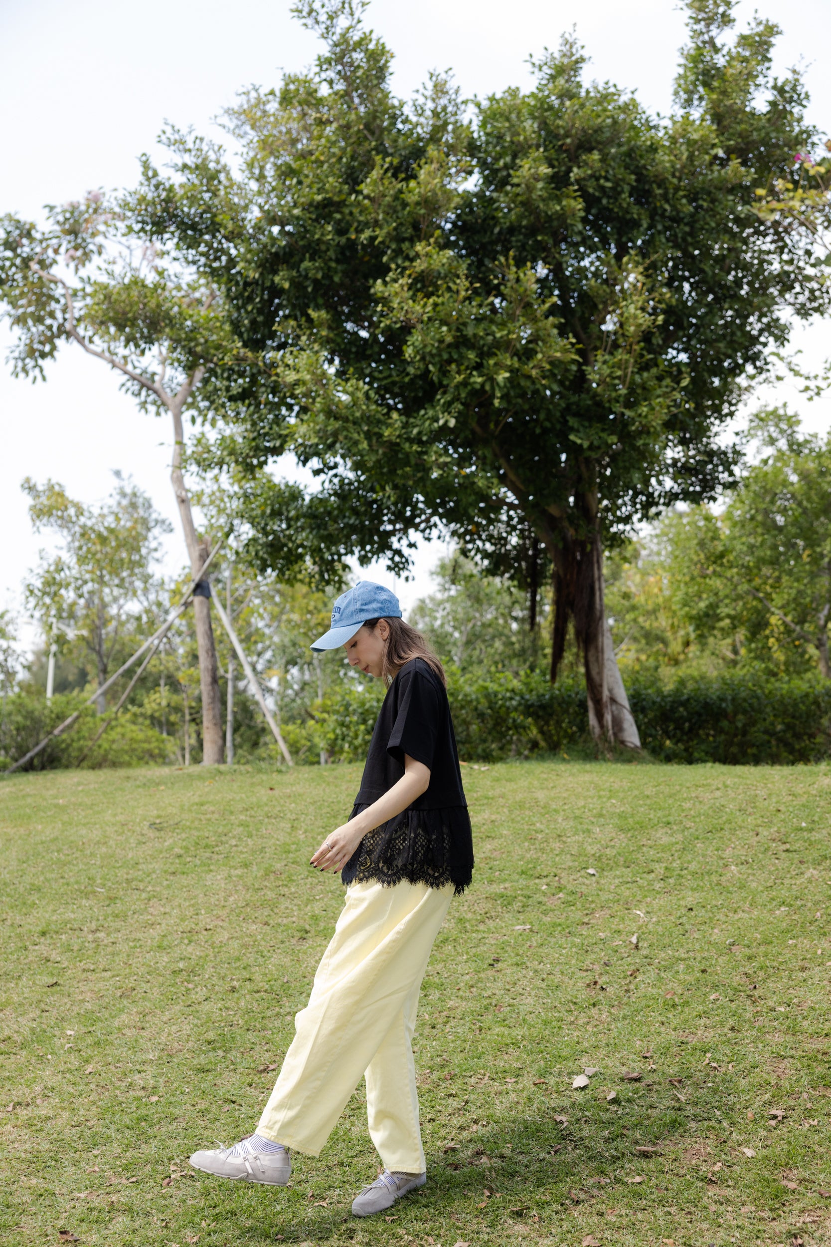 薄身顏色牛仔褲/黃