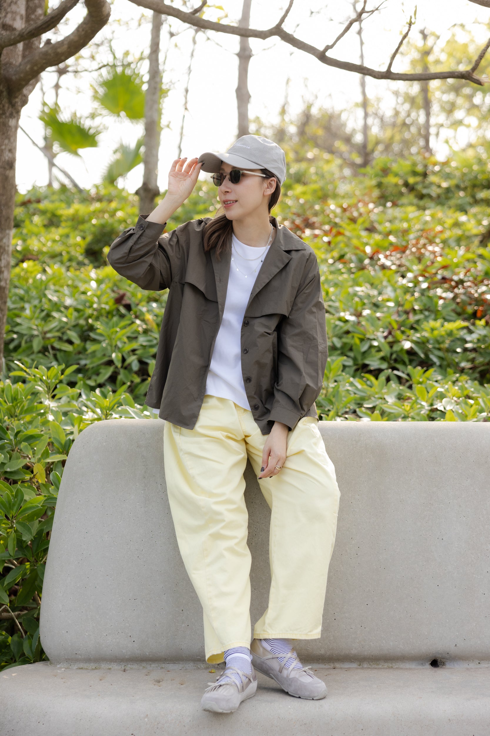 Double-Flap薄外套/軍綠