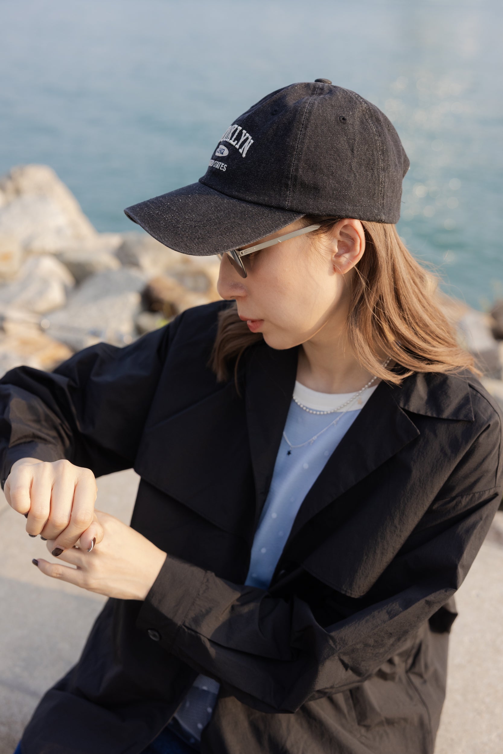 Double-Flap薄外套/黑