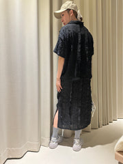 雪紡ruffle恤衫/黑