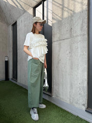 大Ruffle Tee/白