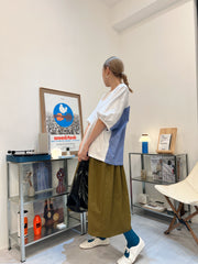 後併布泡泡袖T-shirt/白