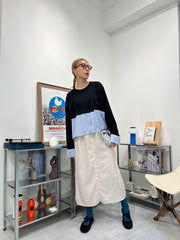 下半條子薄衛衣/黑