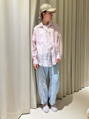 透薄條子shirt/粉紅