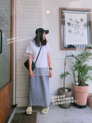 點點網布闊衫/白（不連T-shirt)