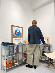 束腳牛仔薄外套/藍