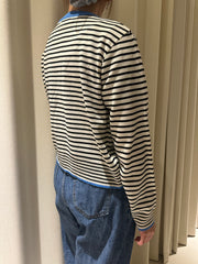 間條cardigan/藍邊