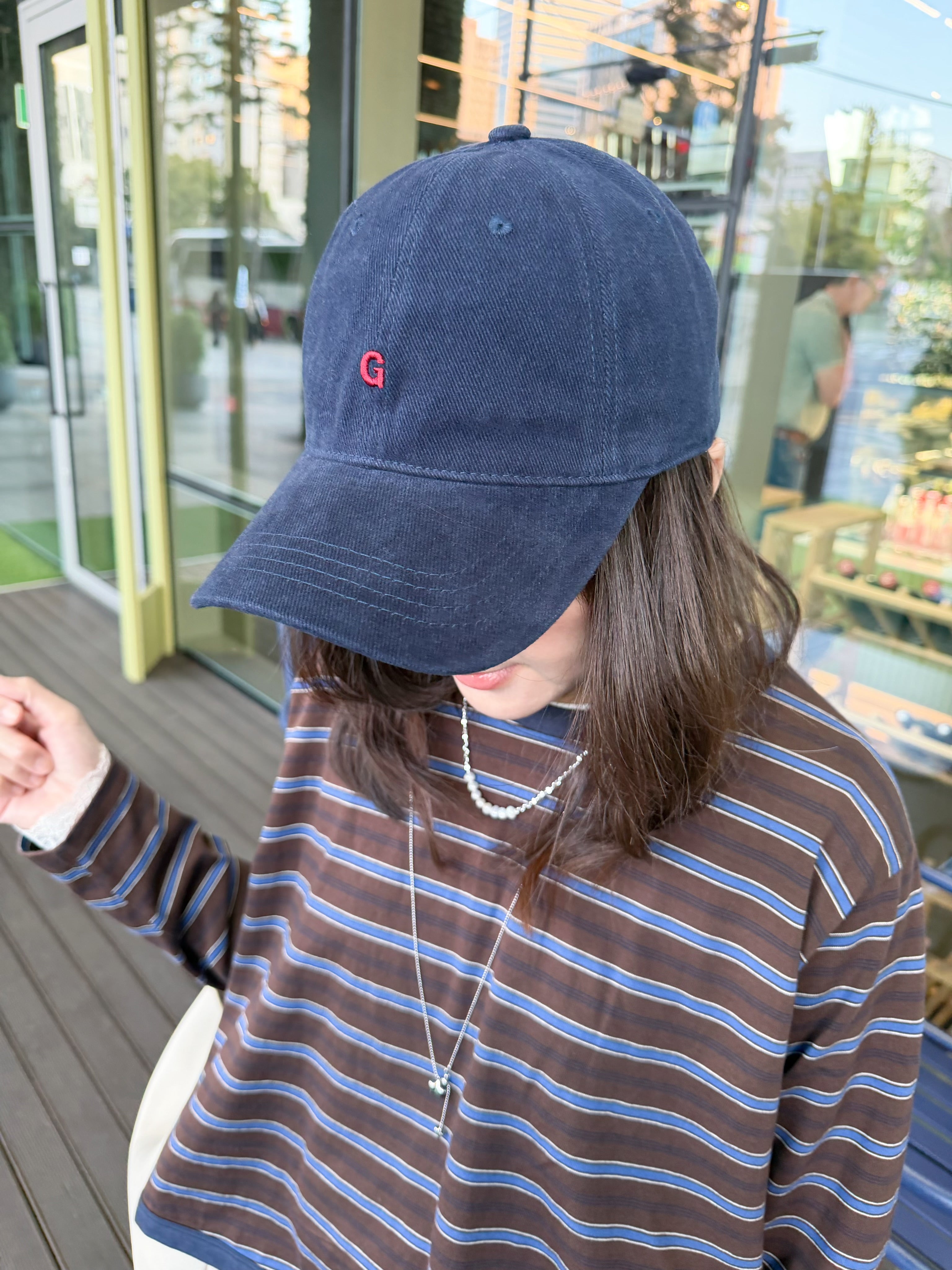 A腳間條T-shirt/啡