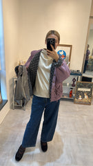 雙面點點外套/霧紫+灰