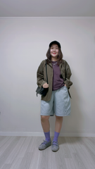 斜駁線T-shirt/暗紫