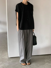 蝙蝠袖T-shirt/黑