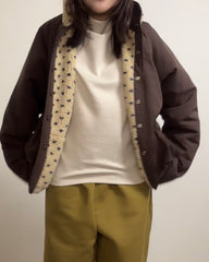 雙面點點外套/深啡+杏