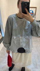 下半Ruffle恤衫衛衣/灰