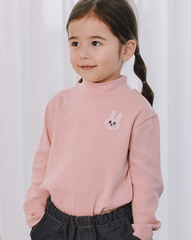 Sugar Napped Turtleneck T-shirt-PINK