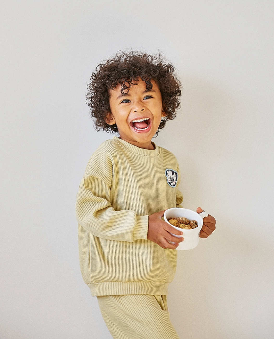 [兩件套]Honey Waffle Sweatshirt Set-up Olive