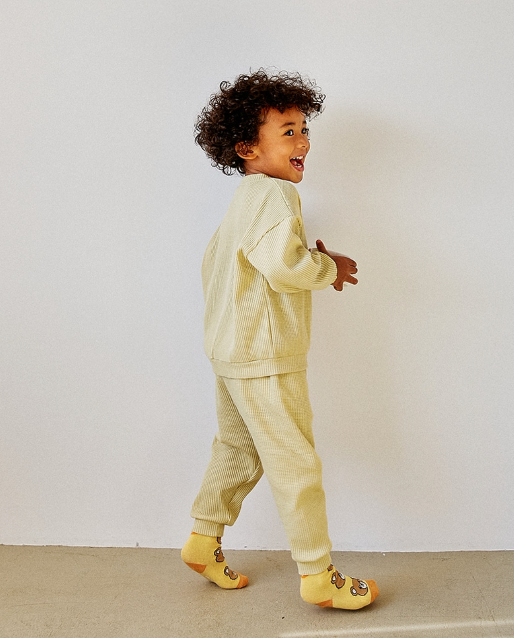 [兩件套]Honey Waffle Sweatshirt Set-up Olive